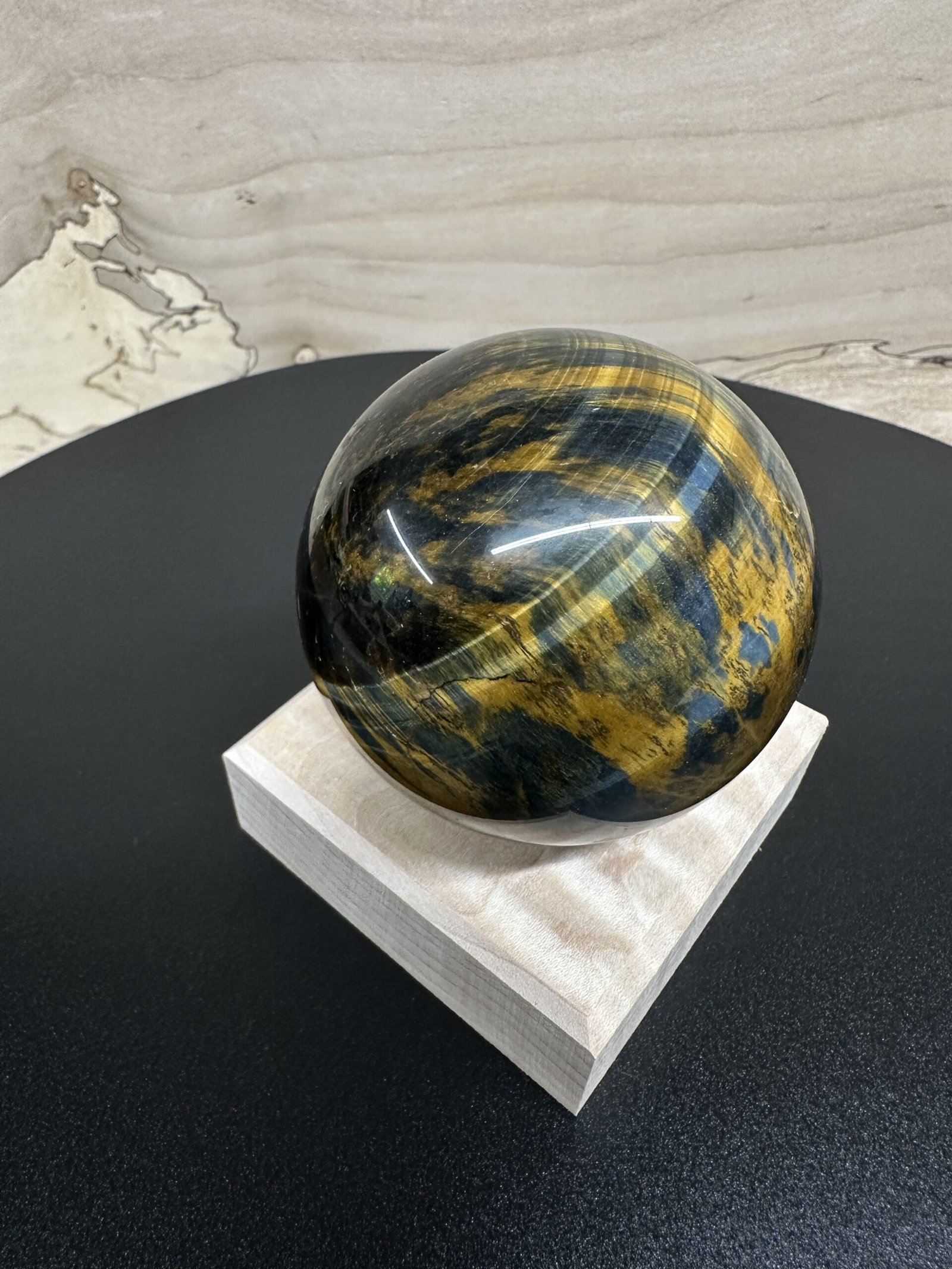 Blue & Gold Tiger Eye Sphere - Image 2